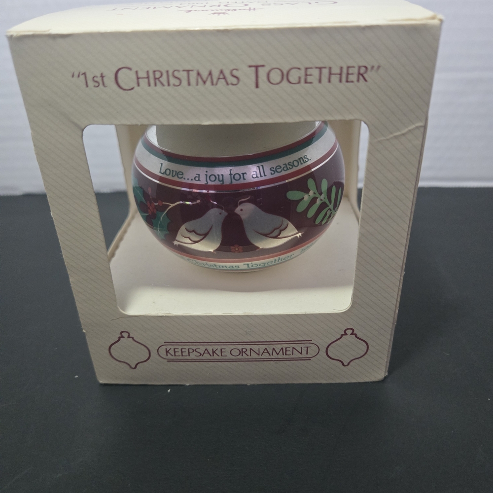 Hallmark Keepsake Glass Ornament 1st Christmas Together 1984